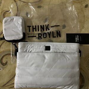 NEW • Think Royln White Quilted Crossbody Bag w/ Mini Pouch & Chain + Strap